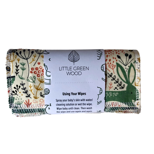 Reusable Baby Wipes - 5 pack - by Little Green Wood - Various Patterns
