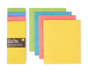 Rainbow Compostable Sponge Cloths x4